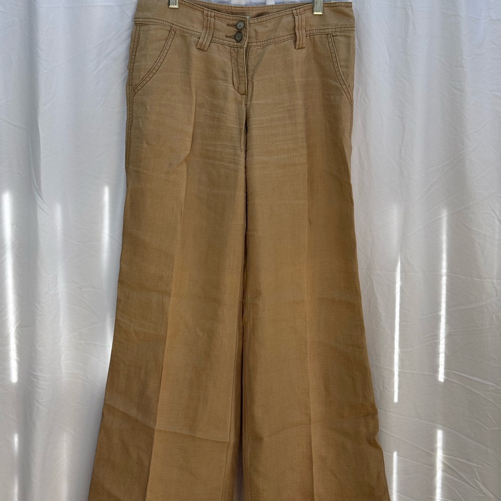 Tan Wide-Leg Pants